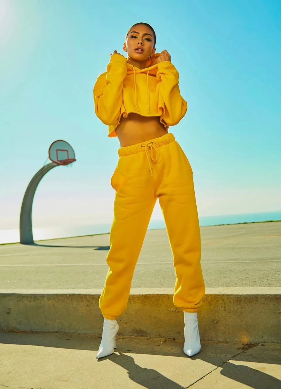 Garnili Oversize Sweatshirt ve Jogger Eşofman Takımı